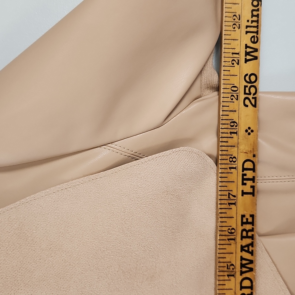 Bagatelle Faux Leather Drape Front Jacket – Chic Minimalist Layer - Picture 6 of 13